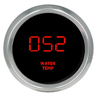 Intellitronix® - 2-1/16" LED Digital Water Temperature Gauge, Red, 0-250 F