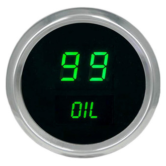 Intellitronix® - 2-1/16" LED Digital Oil Pressure Gauge, Green, 99 PSI