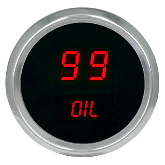 Intellitronix® - 2-1/16" LED Digital Oil Pressure Gauge, Red, 99 PSI