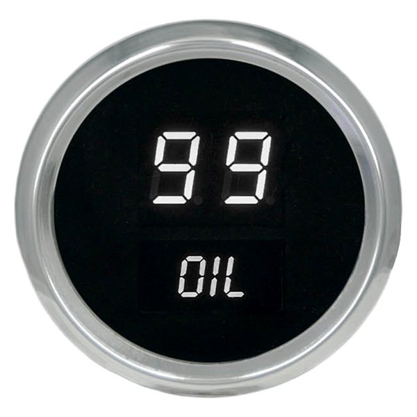 Intellitronix® - 2-1/16" LED Digital Oil Pressure Gauge, White, 99 PSI