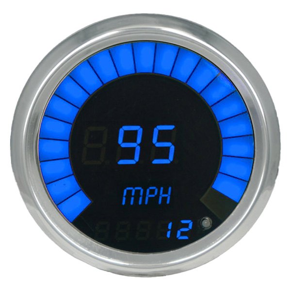 Intellitronix® - 3-3/8" Programmable LED Digital/Bargraph Memory Speedometer with High Speed Recall, Blue