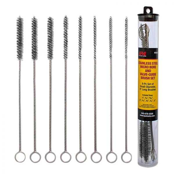 IPA® - 8-piece Stainless Steel Micro Bore and Valve-Guide Brush Set