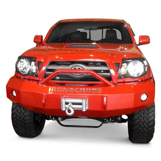 Iron Cross® - Heavy Duty Series Full Width Textured Black Front Winch HD Bumper with Push Bar