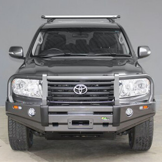 Ironman 4x4® - Premium Full Width Black Powder Coated Front Winch HD Bumper with Full Grille Guard