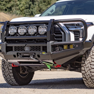 Ironman 4x4® - Apex Full Width Black Powder Coated Front Winch HD Bumper with Full Grille Guard