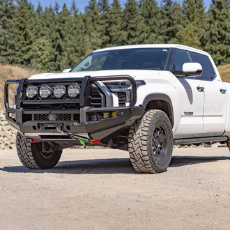 Ironman 4x4® - Apex Full Width Black Powder Coated Front Winch HD Bumper with Full Grille Guard