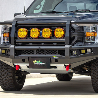 Ironman 4x4® - Apex Full Width Black Powder Coated Front Winch HD Bumper with Full Grille Guard