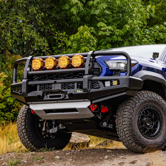 Ironman 4x4® - Apex Full Width Black Powder Coated Front Winch HD Bumper with Full Grille Guard