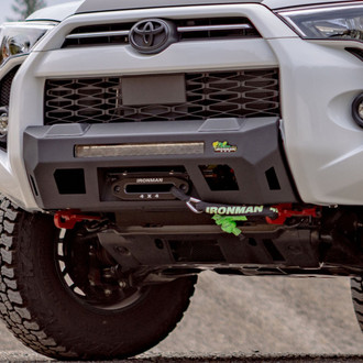 Ironman 4x4® - Raid Stubby Black Powder Coated Front Winch HD Bumper