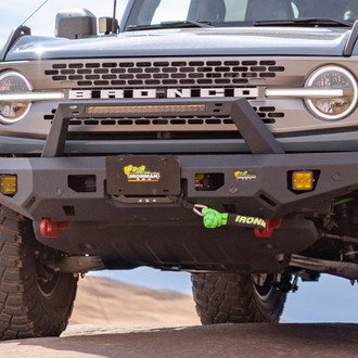 Ironman 4x4® - Raid Full Width Black Powder Coated Front Winch HD Bumper with Hoop