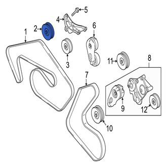 Jaguar OE - Lower Accessory Drive Belt Idler Pulley
