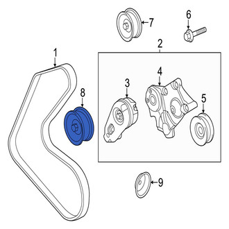 Jaguar OE - Lower Accessory Drive Belt Idler Pulley