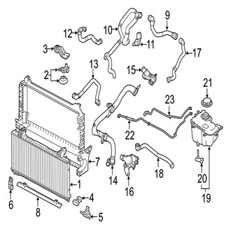 Jaguar OE - Cooling - Radiator & Components (Radiator & Hoses), (2.0L)