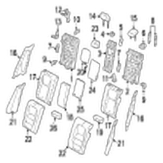 Jaguar OE - Seats & Tracks - Rear Seat Components (40/20/40 Split Seat, Back Components)