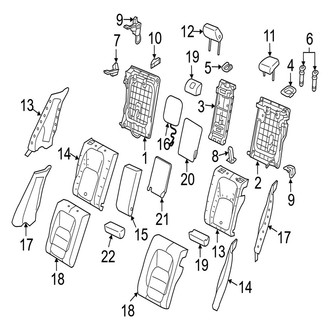Jaguar OE - Seats & Tracks - Rear Seat Components (40/20/40 Split Seat, Back Components)