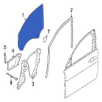 Jaguar OE - Rear Right Door Glass