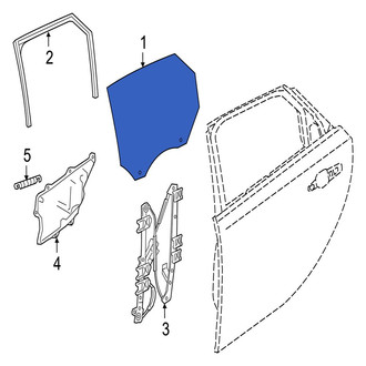 Jaguar OE - Rear Right Door Glass