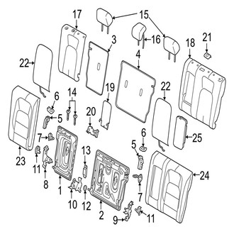 Jaguar OE - Seats & Tracks - Rear Seat Components (60/40 Split Seat Back Components, Outer)