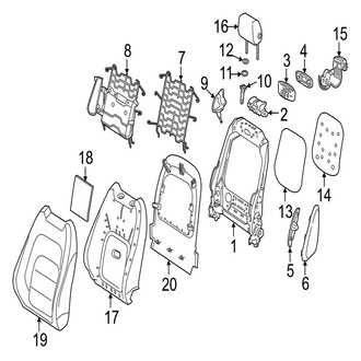 Jaguar OE - Seats & Tracks - Front Seat Components (Seat Back, Sport Seat)