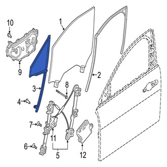 Jaguar OE - Front Left Vent Window Assembly