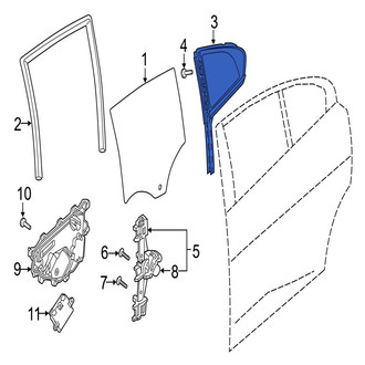 Jaguar OE - Front Right Vent Window Assembly