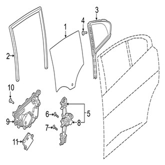 Jaguar OE - Rear Door - Glass & Hardware