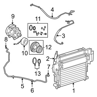 Jeep OE - Air Conditioner & Heater - Condenser, Compressor & Lines