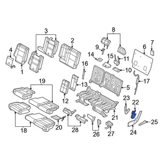 Jeep OE - Rear Left Upper Inner Seat Hinge Cover