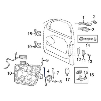Jeep OE - Front Left Outer Door Lock Operating Rod