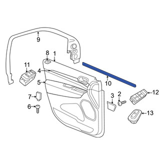 Jeep OE - Front Left Inner Door Window Belt Weatherstrip