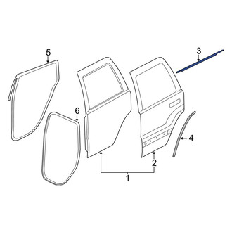 Jeep OE - Rear Right Door Window Belt Weatherstrip