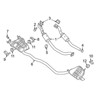 Jeep OE - Exhaust System - Exhaust Components (Single Exhaust), (3.6L)
