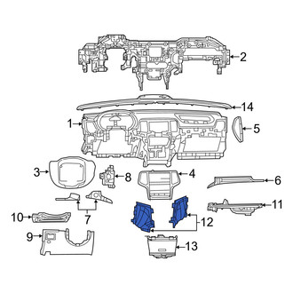 Jeep OE - Left Instrument Panel Knee Bolster