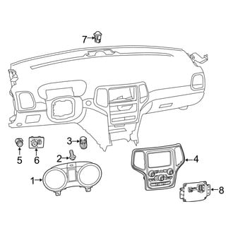 Jeep OE - Instrument Panel - Cluster & Switches (75th Anniversary / Laredo / Limited / Overland / SRT / Summit)