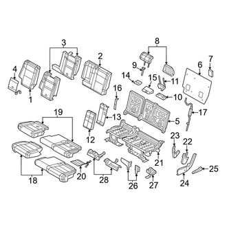 Jeep OE - Seats & Tracks - Rear Seat Components (Leather Trim)