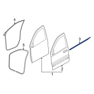 Jeep OE - Front Left Outer Door Window Belt Weatherstrip
