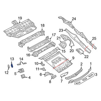 Jeep OE - Right Inner Floor Side Rail Bracket