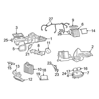 Jeep OE - Air Conditioner & Heater - Evaporator & Heater Components (Manual Control)