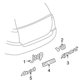 Jeep OE - Lift Gate - Exterior Trim (4WD / AWD)
