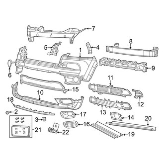 Jeep OE - Front Bumper - Bumper & Components (W/O Tow Hook), (75th Anniversary / Latitude / Limited / Overland / Sport)