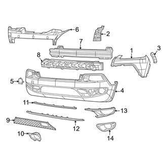 Jeep OE - Front Bumper - Bumper & Components (With Tow Hook), (Trailhawk)