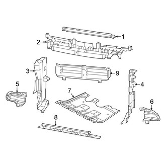 Jeep OE - Radiator Support - Splash Shields