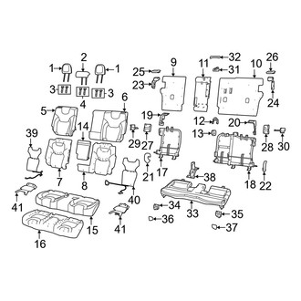 Jeep OE - Seats & Tracks - Rear Seat Components (W/O Fore/Aft Seat)