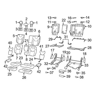 Jeep OE - Seats & Tracks - Rear Seat Components (With Fore/Aft Seat)