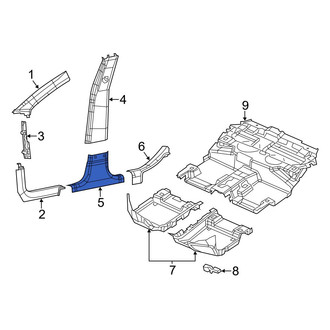 Jeep OE - Right Upper Door Pillar Post Trim Set