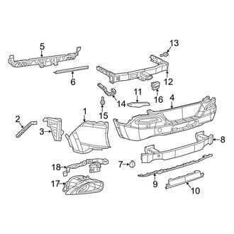 Jeep OE - Rear Bumper - Bumper & Components (Bumper Cover & Components), (75th Anniversary / Latitude / Limited / Overland / Sport)