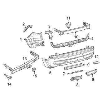 Jeep OE - Rear Bumper - Bumper & Components (With Tow Hook), (Altitude / High Altitude / Latitude / Latitude Plus / Trailhawk / Trailhawk Elite)