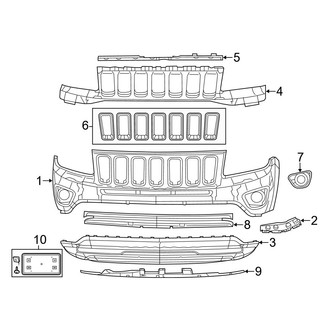 Jeep OE - Front Bumper & Grille - Bumper & Components (MK Body Code)