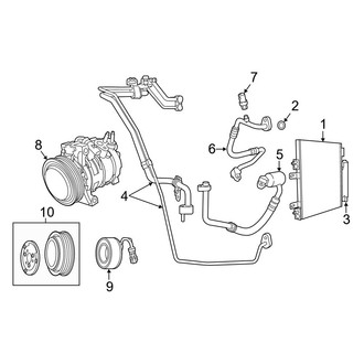 Jeep OE - Air Conditioner & Heater - Condenser, Compressor & Lines (With Dehydrator Attached to Condenser)