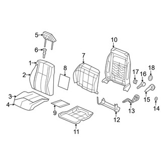 Jeep OE - Seats & Tracks - Front Seat Components (Driver Side), (MK Body Code)